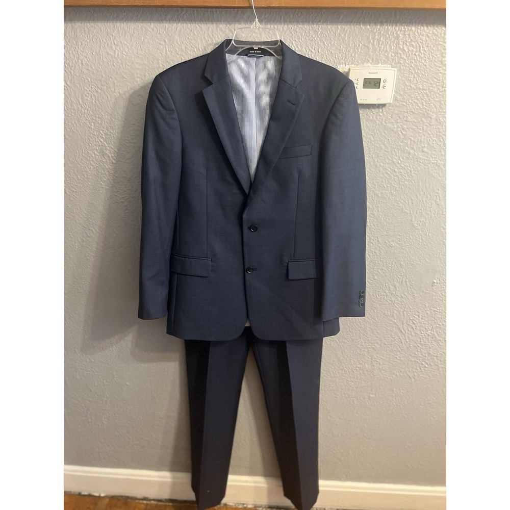 Tommy Hilfiger Men's Blue Wool Suit Suit Size 40R Pants‎ 35x31